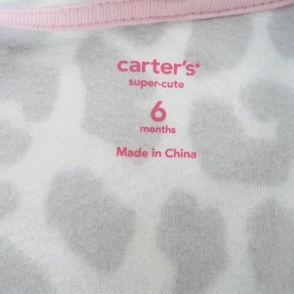 Carter Girl's Fleece Onesie with Hood - 6 months - Picture 3 of 5